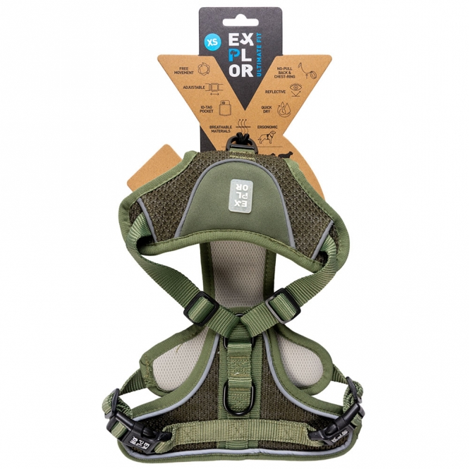 Duvoplus EXPLOR Ultimate Fit No-Pull-Geschirr - Undercover Green - XS - 28-37cm - 32-43cm – Bild 2