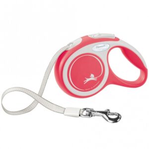 FLEXI Rollleine New COMFORT Gurt - 3m, bis 12kg - rot