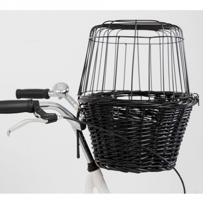 Trixie Fahrradkorb aus Weide mit Gitter - schwarz – Bild 6
