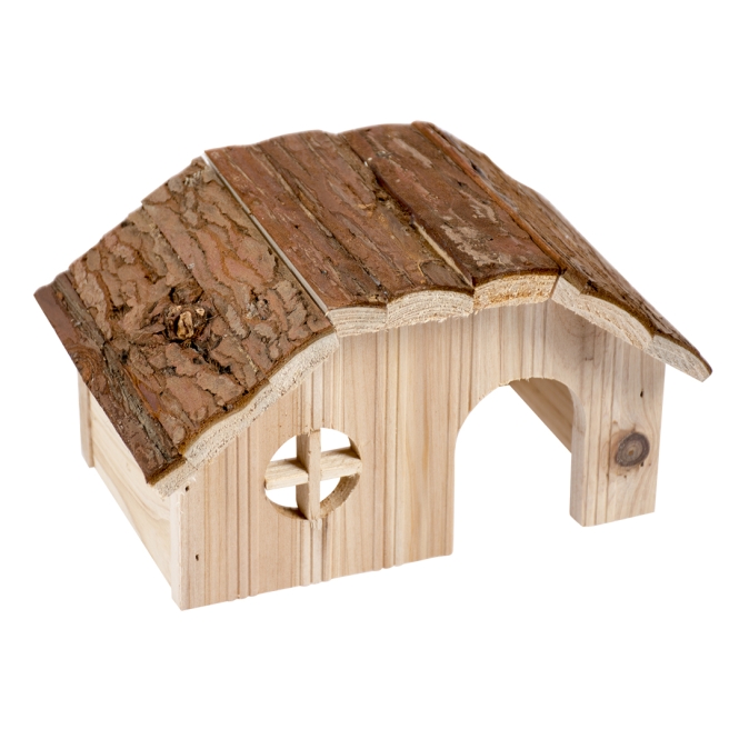 Duvoplus Kleintierhaus mit Rindendach - 21 x 13 x 12cm
