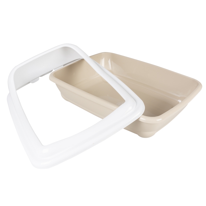 Duvoplus Katzentoilette Birba mit Rand - Mocaccino - L - 56 x 39 x 21,5cm – Bild 2