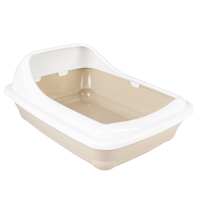 Duvoplus Katzentoilette Birba mit Rand - Mocaccino - L - 56 x 39 x 21,5cm