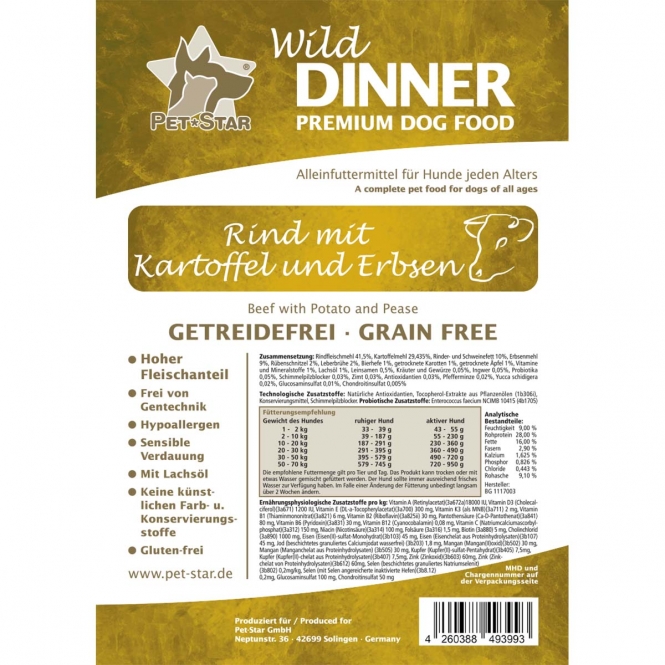 Wild Dinner Rind - Getreidefrei - 12 kg – Bild 3